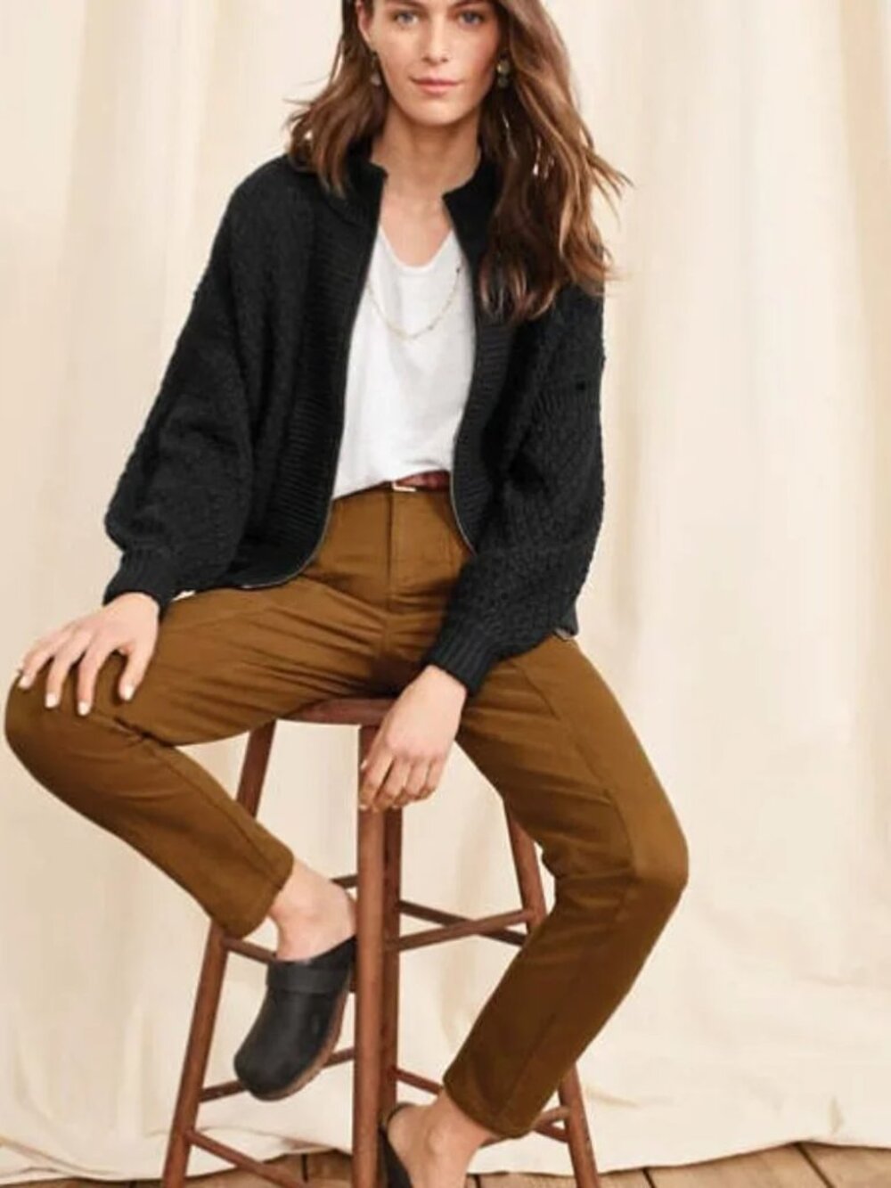 Garnet Hill Utility Trousers Slim Chino Pants Organic Cotton size 6